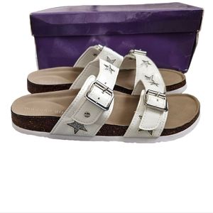 Madden Girl Stars Buckled Brando-n Slides Size 8.5